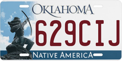 OK license plate 629CIJ
