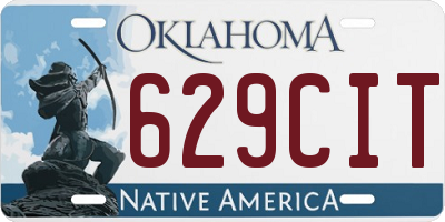 OK license plate 629CIT
