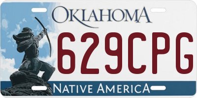 OK license plate 629CPG