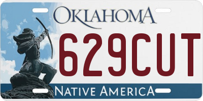 OK license plate 629CUT