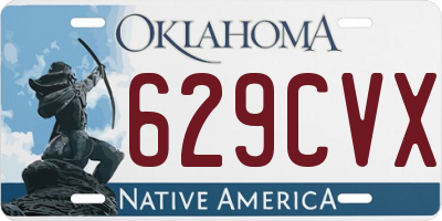 OK license plate 629CVX