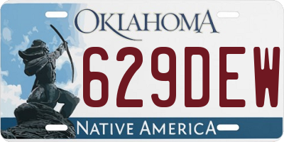 OK license plate 629DEW