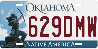OK license plate 629DMW