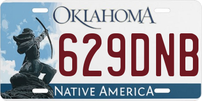 OK license plate 629DNB