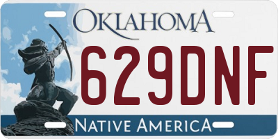 OK license plate 629DNF