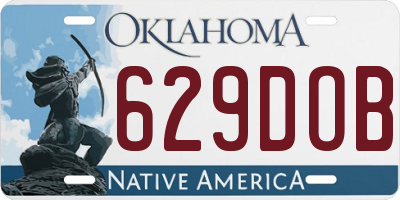 OK license plate 629DOB