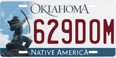 OK license plate 629DOM