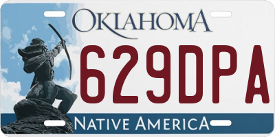 OK license plate 629DPA