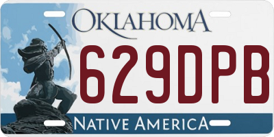OK license plate 629DPB