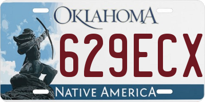 OK license plate 629ECX