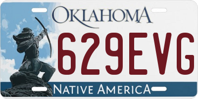 OK license plate 629EVG