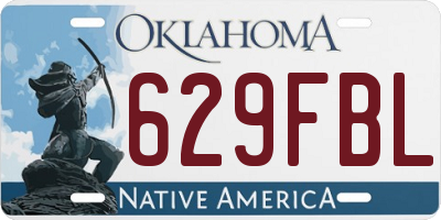 OK license plate 629FBL