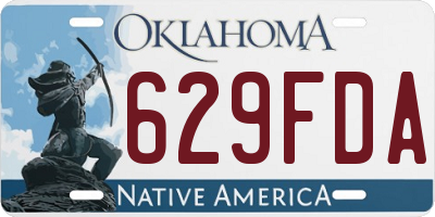 OK license plate 629FDA