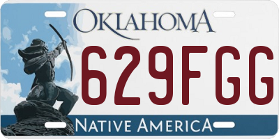 OK license plate 629FGG