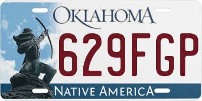 OK license plate 629FGP