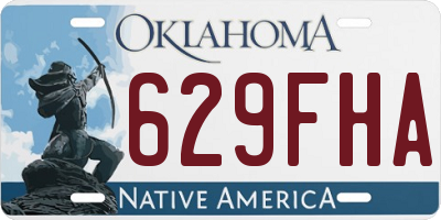 OK license plate 629FHA