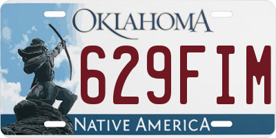 OK license plate 629FIM