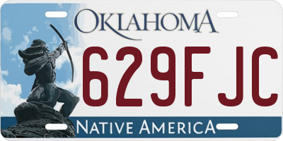 OK license plate 629FJC