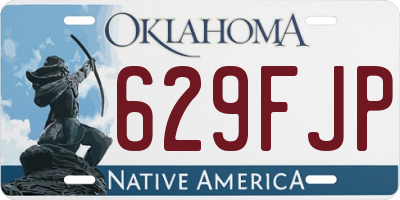 OK license plate 629FJP