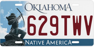 OK license plate 629TWV