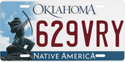 OK license plate 629VRY