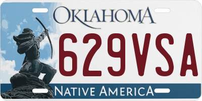 OK license plate 629VSA