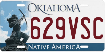 OK license plate 629VSC