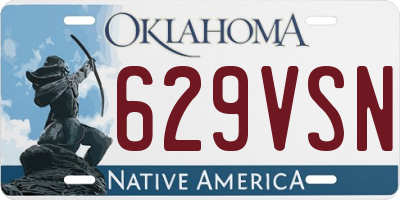 OK license plate 629VSN