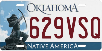 OK license plate 629VSQ