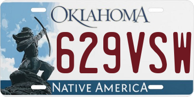 OK license plate 629VSW