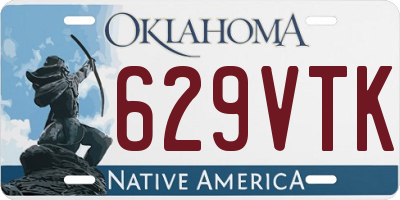 OK license plate 629VTK