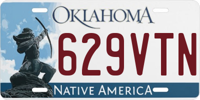OK license plate 629VTN