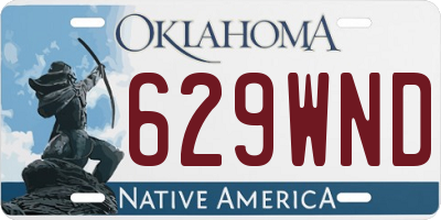 OK license plate 629WND