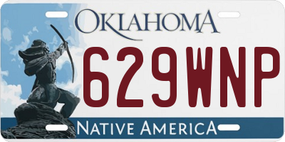 OK license plate 629WNP