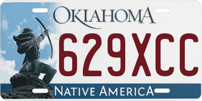 OK license plate 629XCC