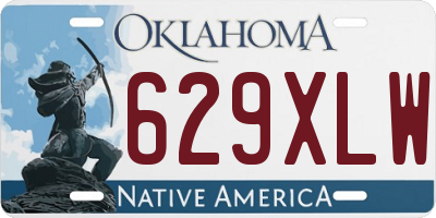 OK license plate 629XLW