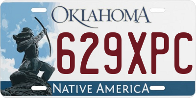 OK license plate 629XPC