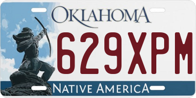 OK license plate 629XPM