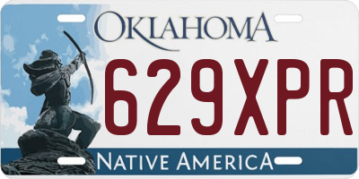 OK license plate 629XPR