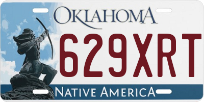 OK license plate 629XRT
