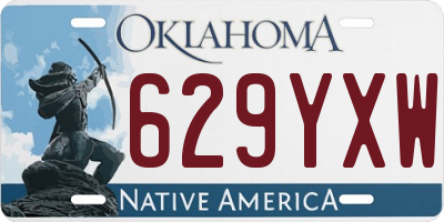 OK license plate 629YXW