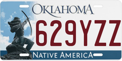 OK license plate 629YZZ
