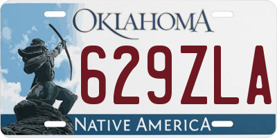 OK license plate 629ZLA