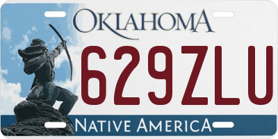 OK license plate 629ZLU