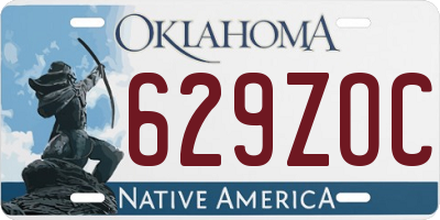 OK license plate 629ZOC