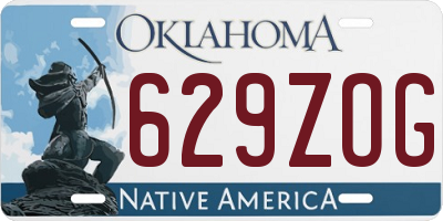 OK license plate 629ZOG