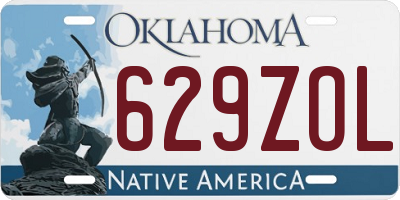 OK license plate 629ZOL