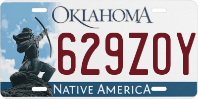OK license plate 629ZOY
