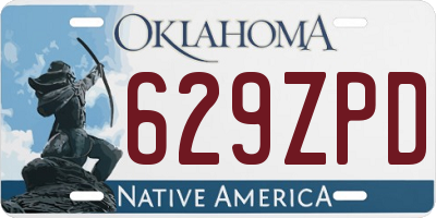 OK license plate 629ZPD