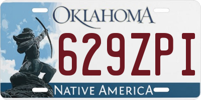 OK license plate 629ZPI